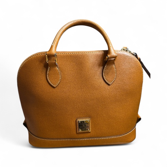 Dooney & Bourke Handbags - Dooney And Bourke EUC Elegant Tan Leather Satchel Handbag